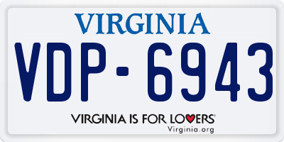 VA license plate VDP6943