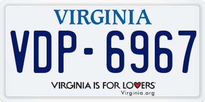 VA license plate VDP6967