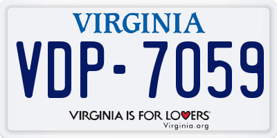 VA license plate VDP7059
