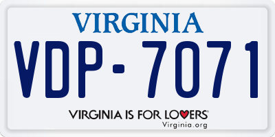 VA license plate VDP7071