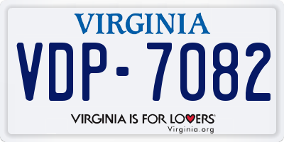 VA license plate VDP7082