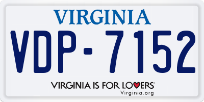 VA license plate VDP7152