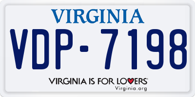 VA license plate VDP7198