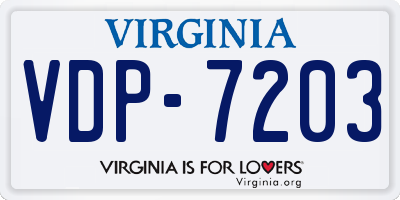 VA license plate VDP7203