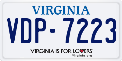 VA license plate VDP7223