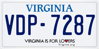 VA license plate VDP7287
