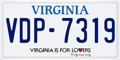 VA license plate VDP7319