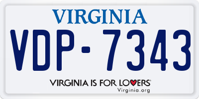 VA license plate VDP7343