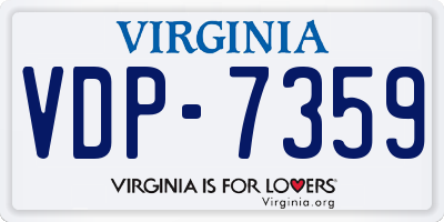 VA license plate VDP7359