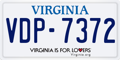 VA license plate VDP7372