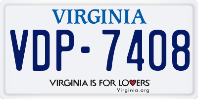 VA license plate VDP7408