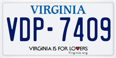 VA license plate VDP7409