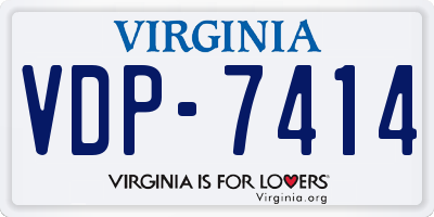 VA license plate VDP7414