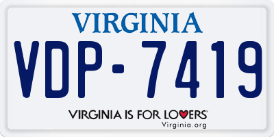 VA license plate VDP7419
