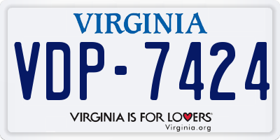 VA license plate VDP7424