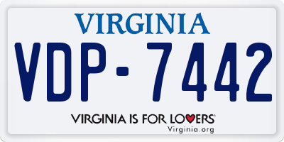 VA license plate VDP7442