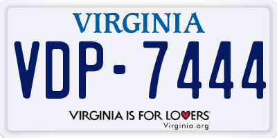 VA license plate VDP7444