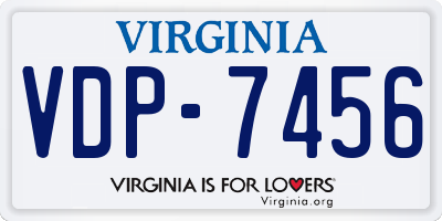 VA license plate VDP7456