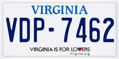 VA license plate VDP7462