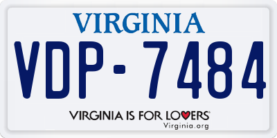 VA license plate VDP7484