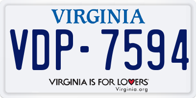 VA license plate VDP7594