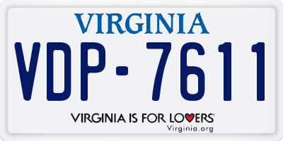 VA license plate VDP7611