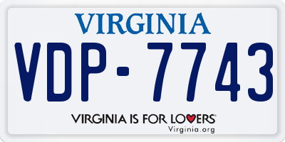 VA license plate VDP7743