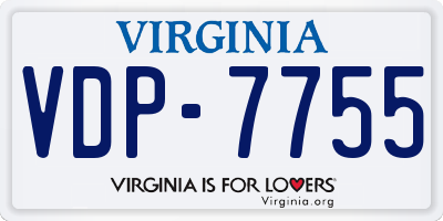 VA license plate VDP7755