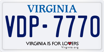 VA license plate VDP7770