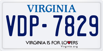 VA license plate VDP7829