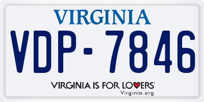 VA license plate VDP7846