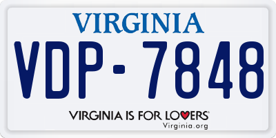 VA license plate VDP7848