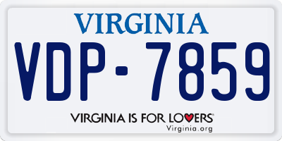 VA license plate VDP7859
