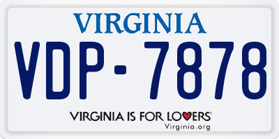 VA license plate VDP7878