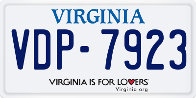 VA license plate VDP7923