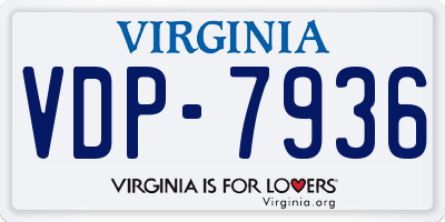 VA license plate VDP7936