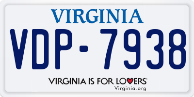 VA license plate VDP7938