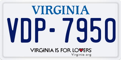 VA license plate VDP7950