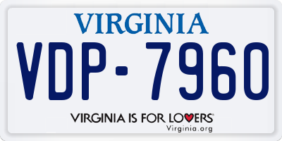 VA license plate VDP7960