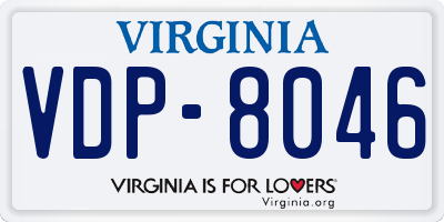 VA license plate VDP8046