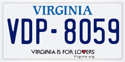 VA license plate VDP8059