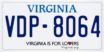 VA license plate VDP8064