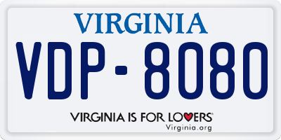 VA license plate VDP8080
