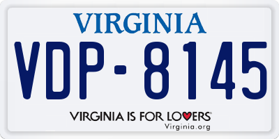 VA license plate VDP8145