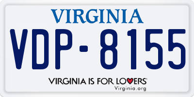 VA license plate VDP8155