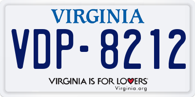 VA license plate VDP8212