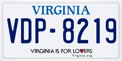 VA license plate VDP8219