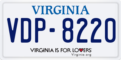 VA license plate VDP8220