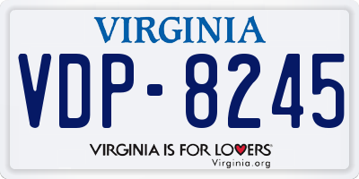 VA license plate VDP8245