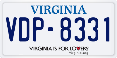 VA license plate VDP8331